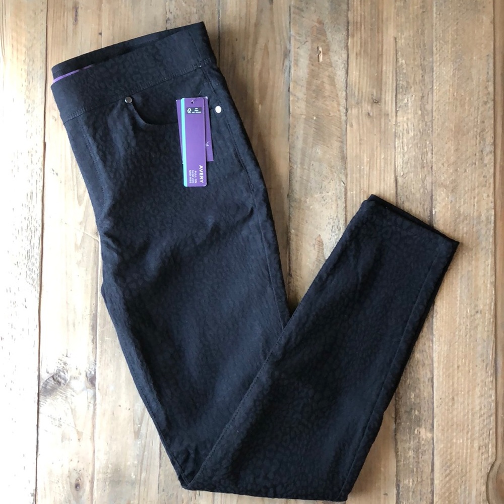 Black Skinnies with Animal Print Detail